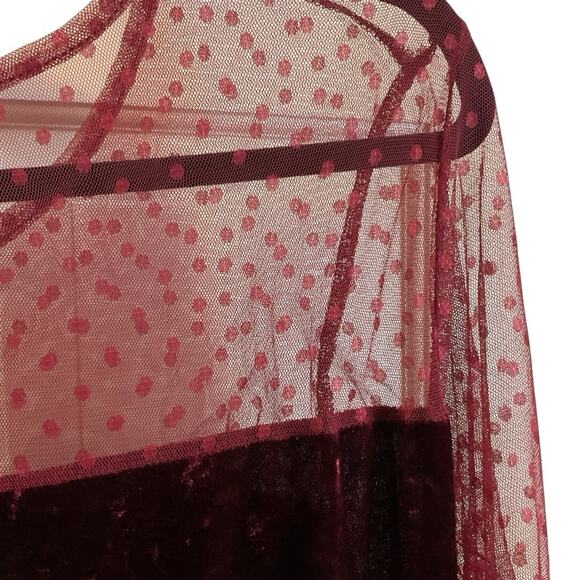 Cranberry Crushed Velvet Plus Size 3x Gown Dress Formal Holiday Wedding - Picture 7 of 16